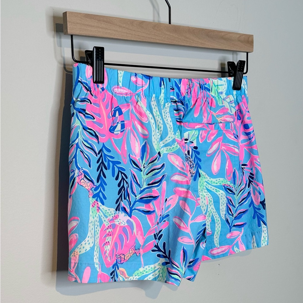 Lilly Pulitzer Ocean View Blue Pink Tropical Pull On Shorts Size XXS - Picture 5 of 11